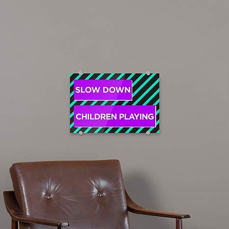Cgsignlab | להאט ילדים משחקים -בלוק מודרני סימן אקרילי פרימיום | 18 x12